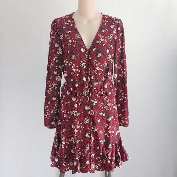 Veronica Beard Dresses & Skirts - Veronica Beard Riggins Floral Bordeaux Mini Dress